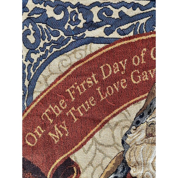 Twelve Days of Christmas Santa Blanket Throw Tapestry Afghan Jim Shore Heartland - Picture 3 of 7